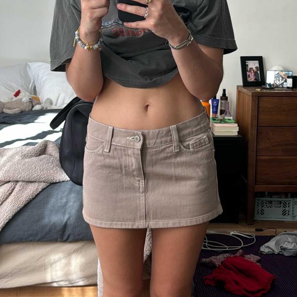 Tan Mini Skirt